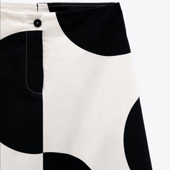 Zara polka Dot Midi NWT sz Lg Blk&white - Picture 5 of 6